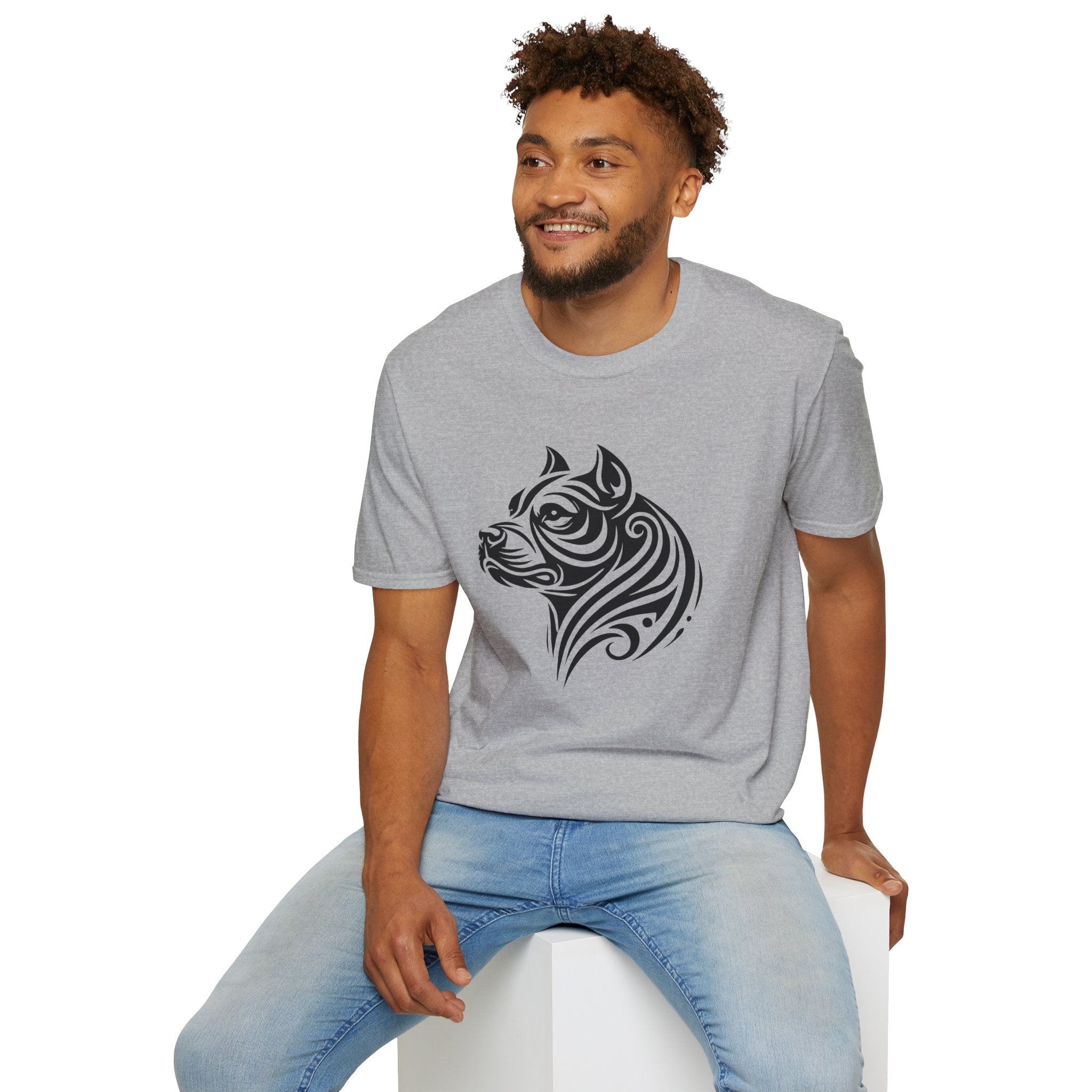 Tribal Pit Bull Softstyle T-Shirt - danirou