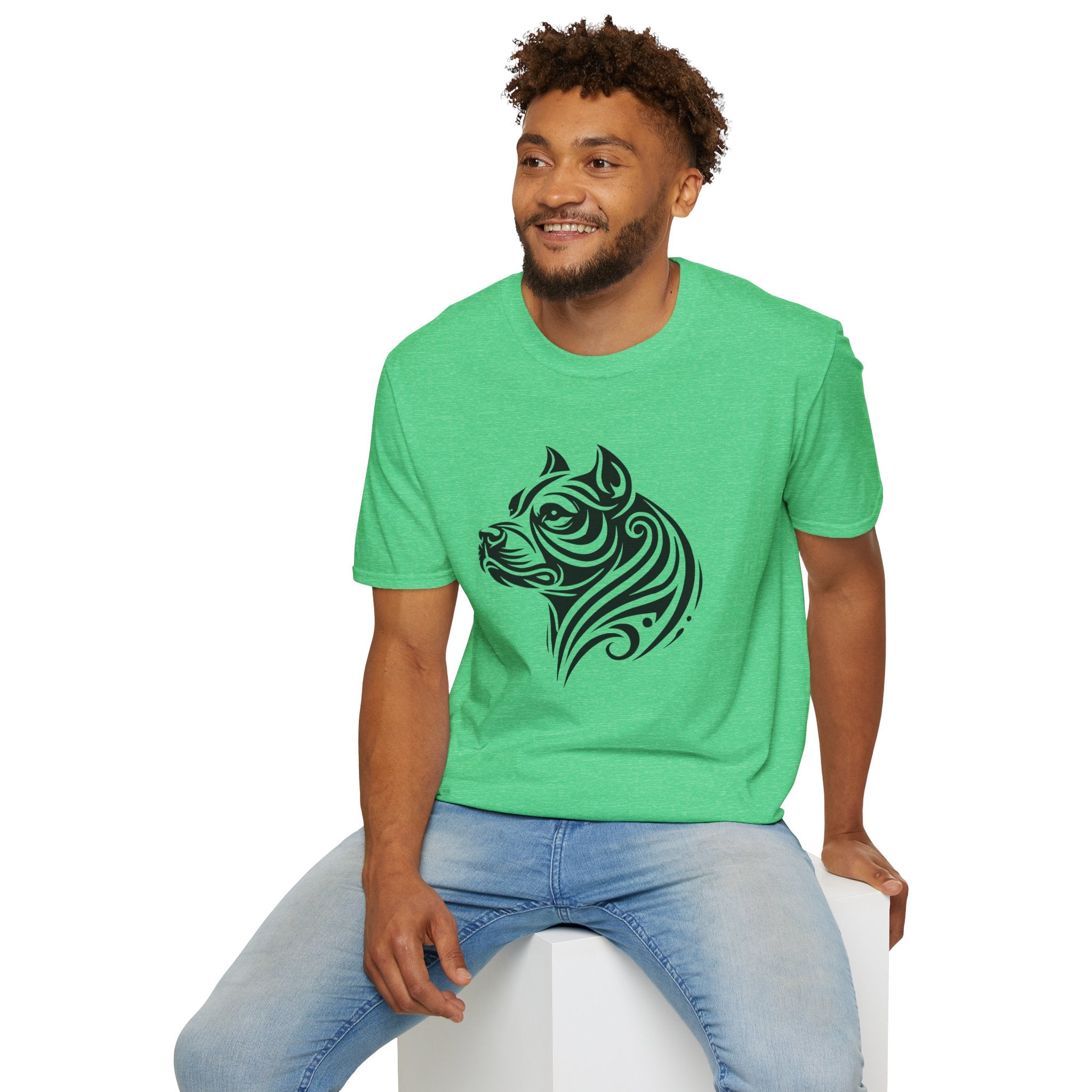 Tribal Pit Bull Softstyle T-Shirt - danirou