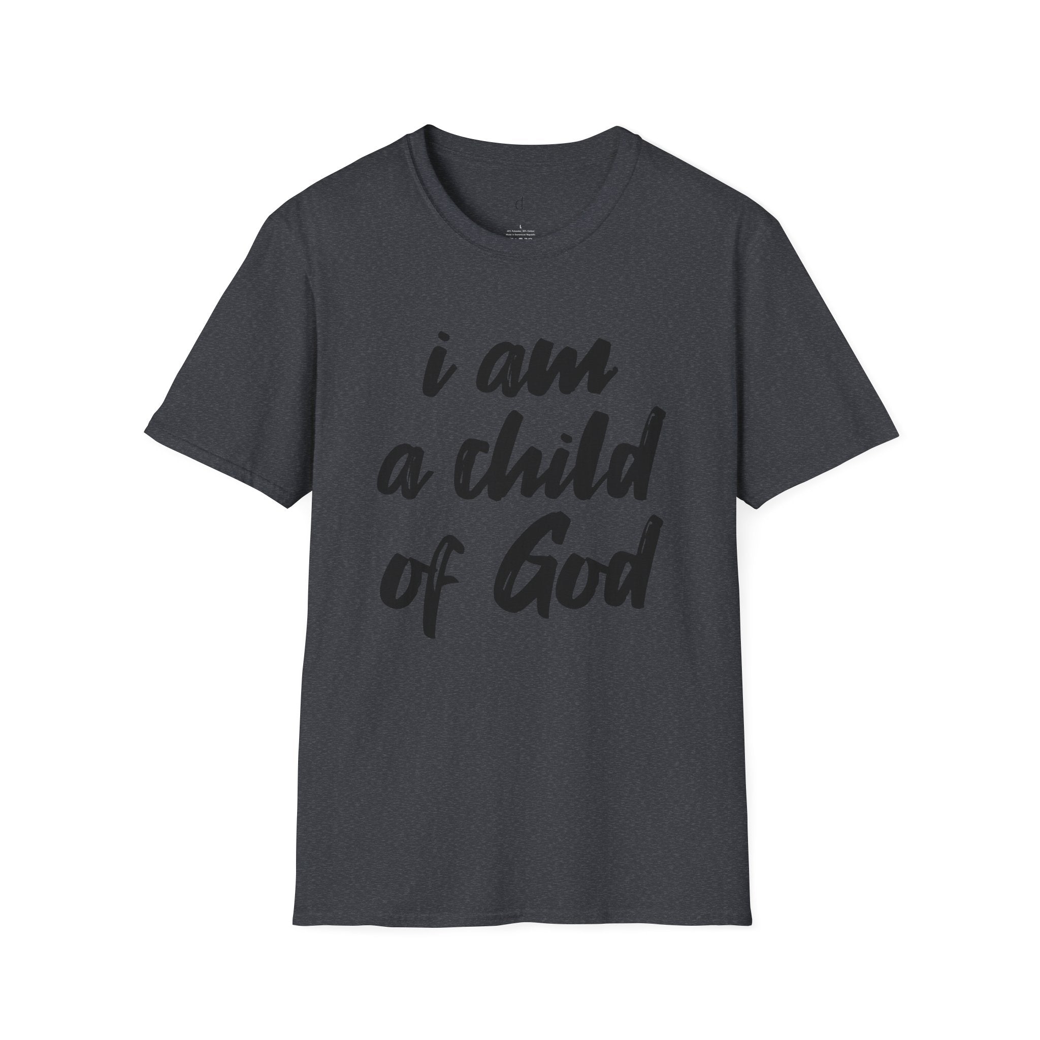 I am a Child of God Unisex Softstyle T-Shirt XS / Dark Heather Grey - danirou