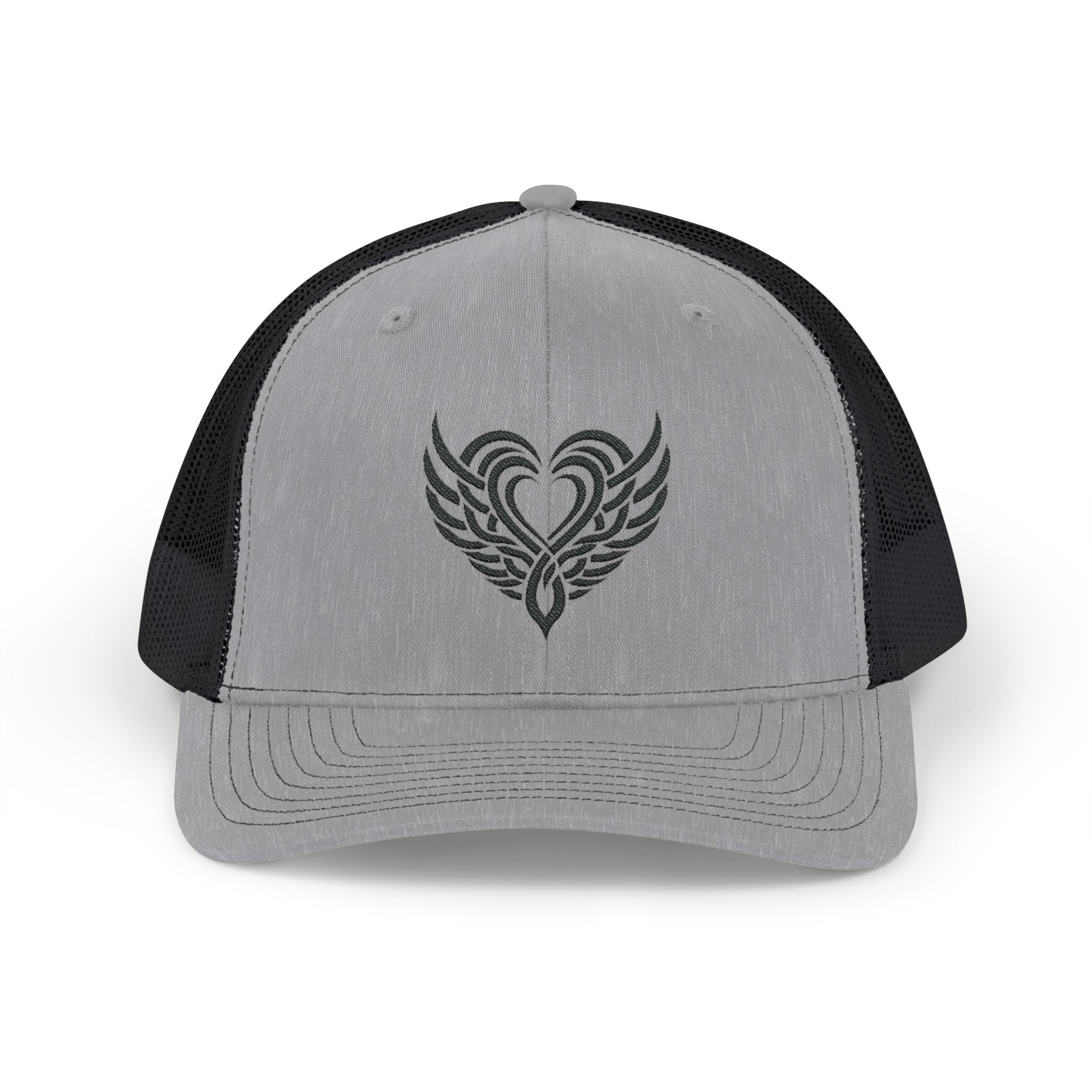 Tattoo Heart Snapback Trucker Cap Heather Grey / Black / One size - danirou