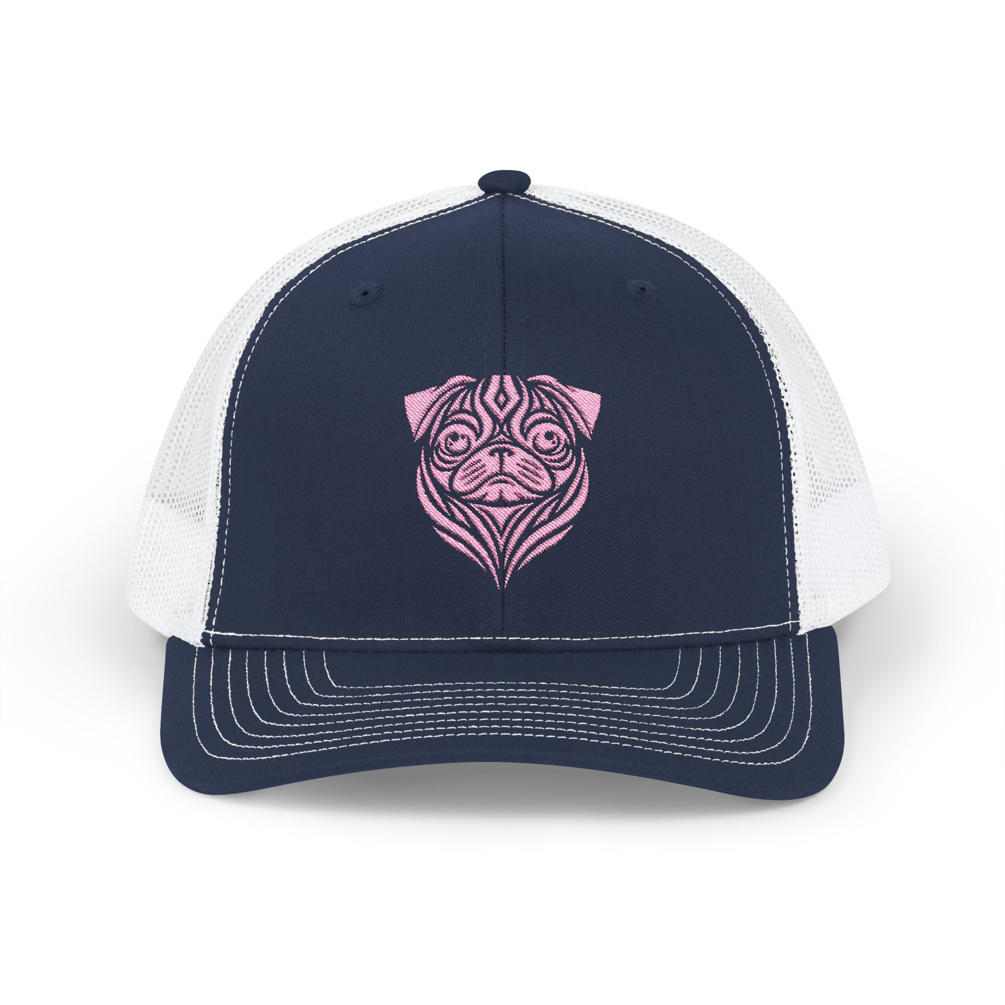 Pink Pug Tattoo Snapback Trucker Cap Navy / White / One size - danirou