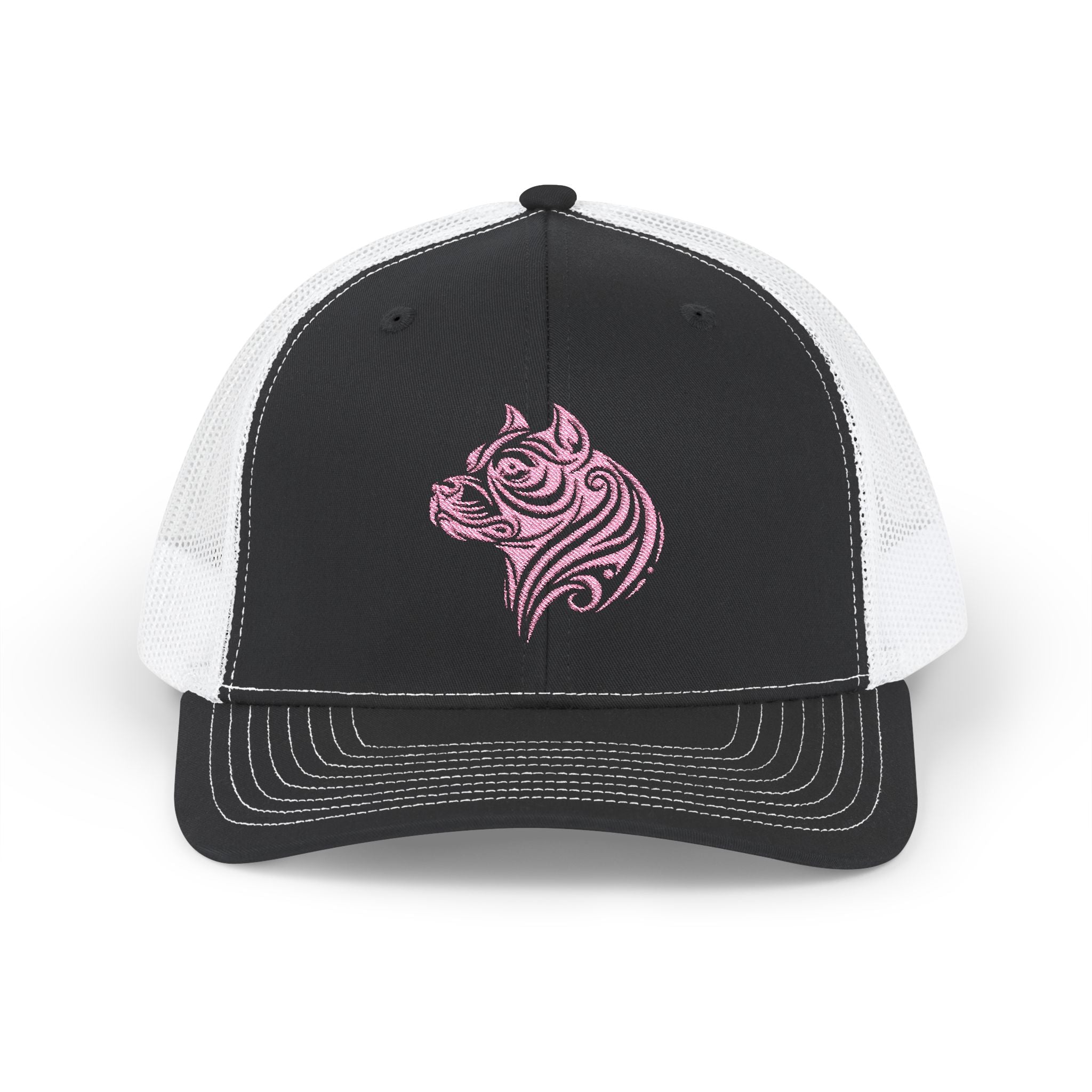 Pink Pit Bull Tattoo Snapback Trucker Cap Black / White / One size - danirou