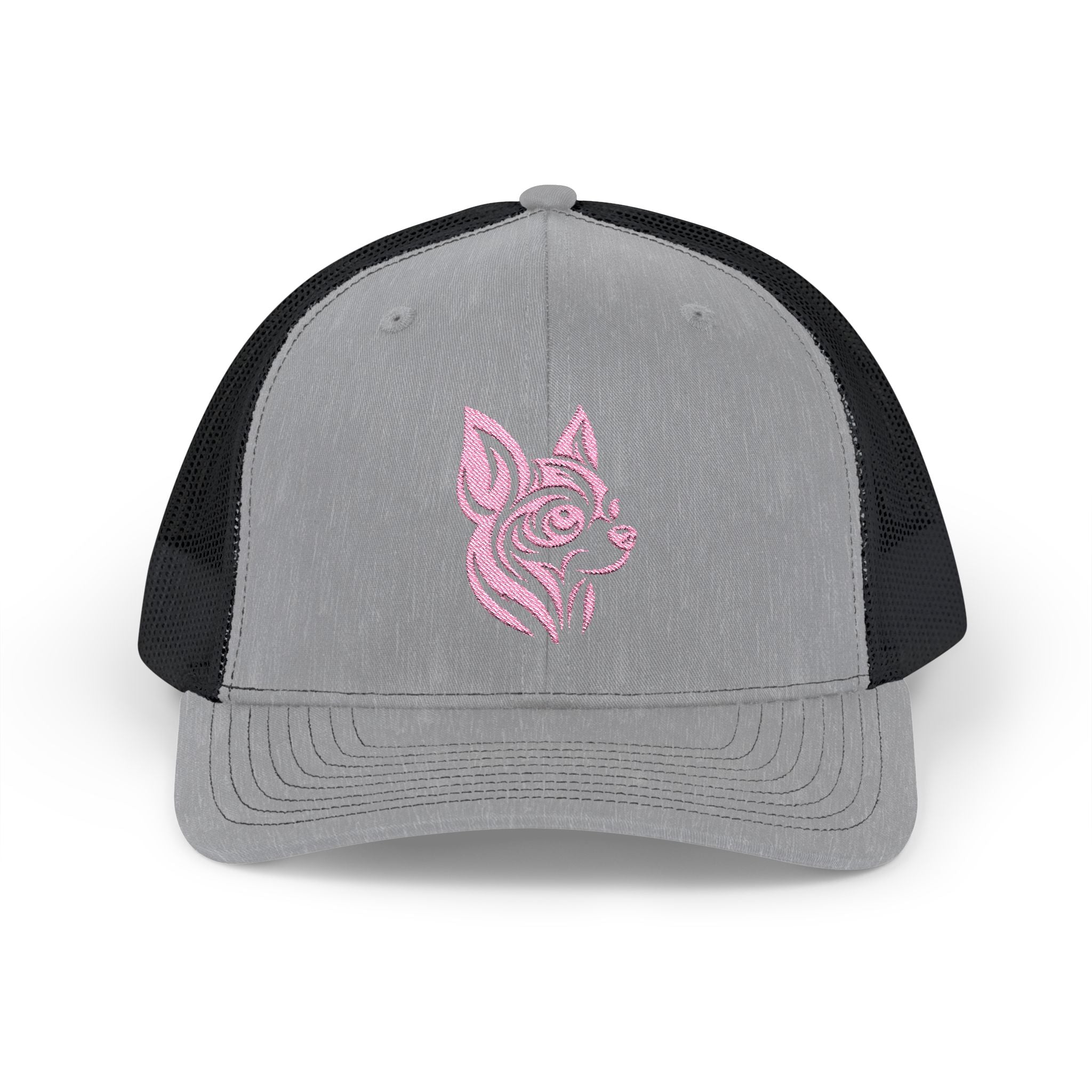 Pink Chihuahua Tattoo Snapback Trucker Cap Heather Grey / Black / One size - danirou