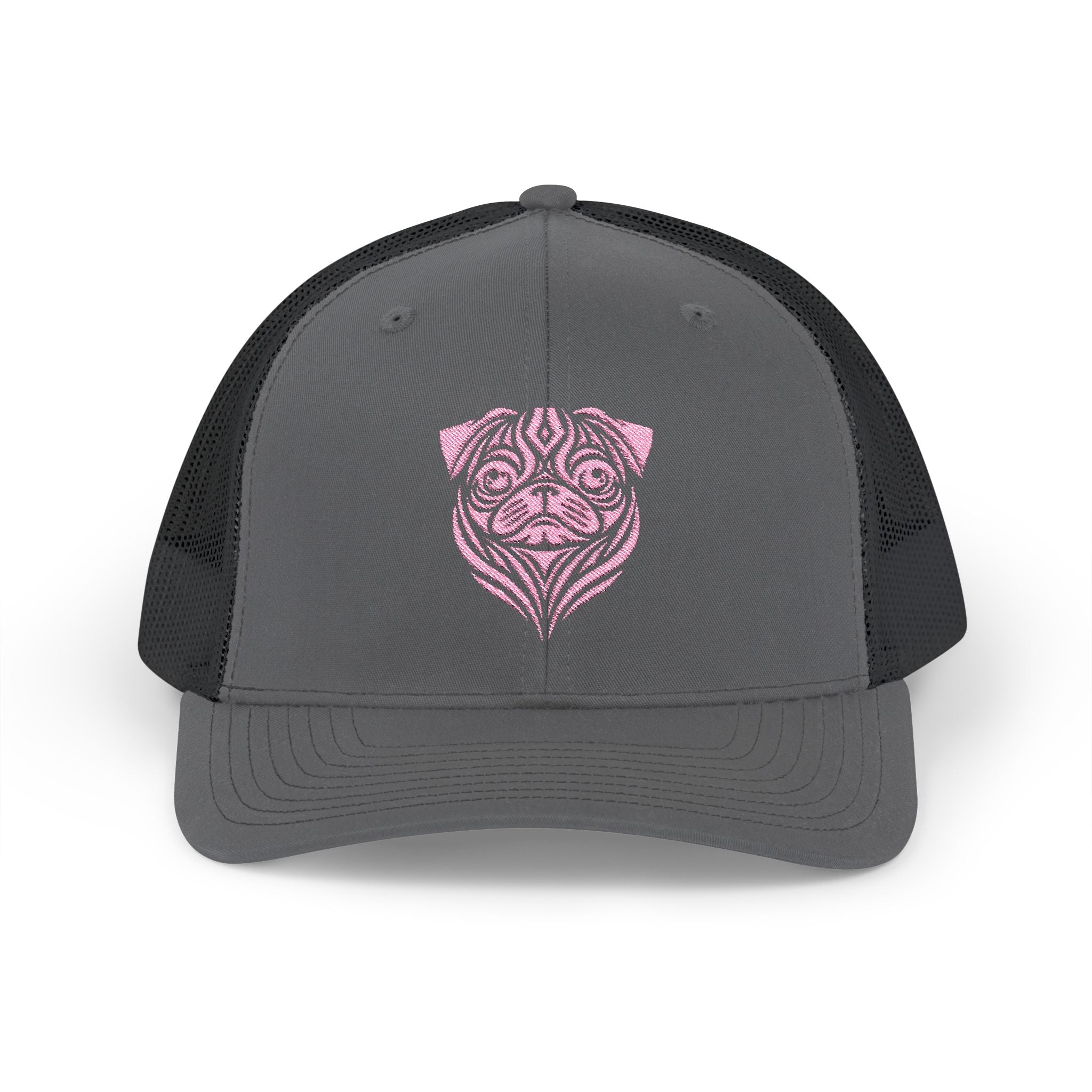 Pink Pug Tattoo Snapback Trucker Cap Charcoal / Black / One size - danirou