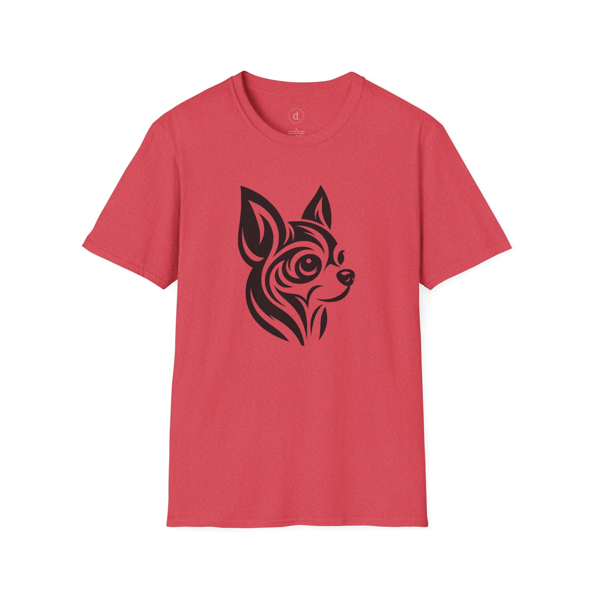 Tribal Chihuahua Softstyle T-Shirt Heather Red / S - danirou