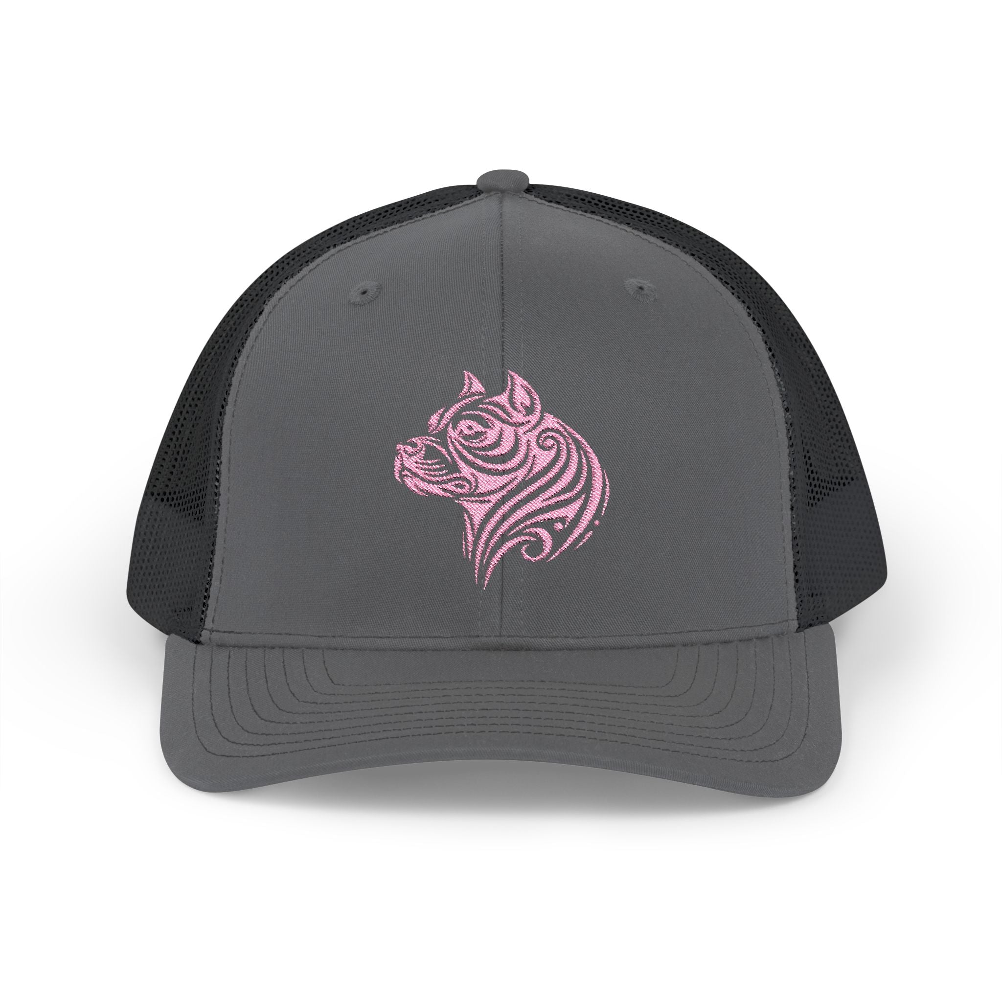 Pink Pit Bull Tattoo Snapback Trucker Cap Charcoal / Black / One size - danirou