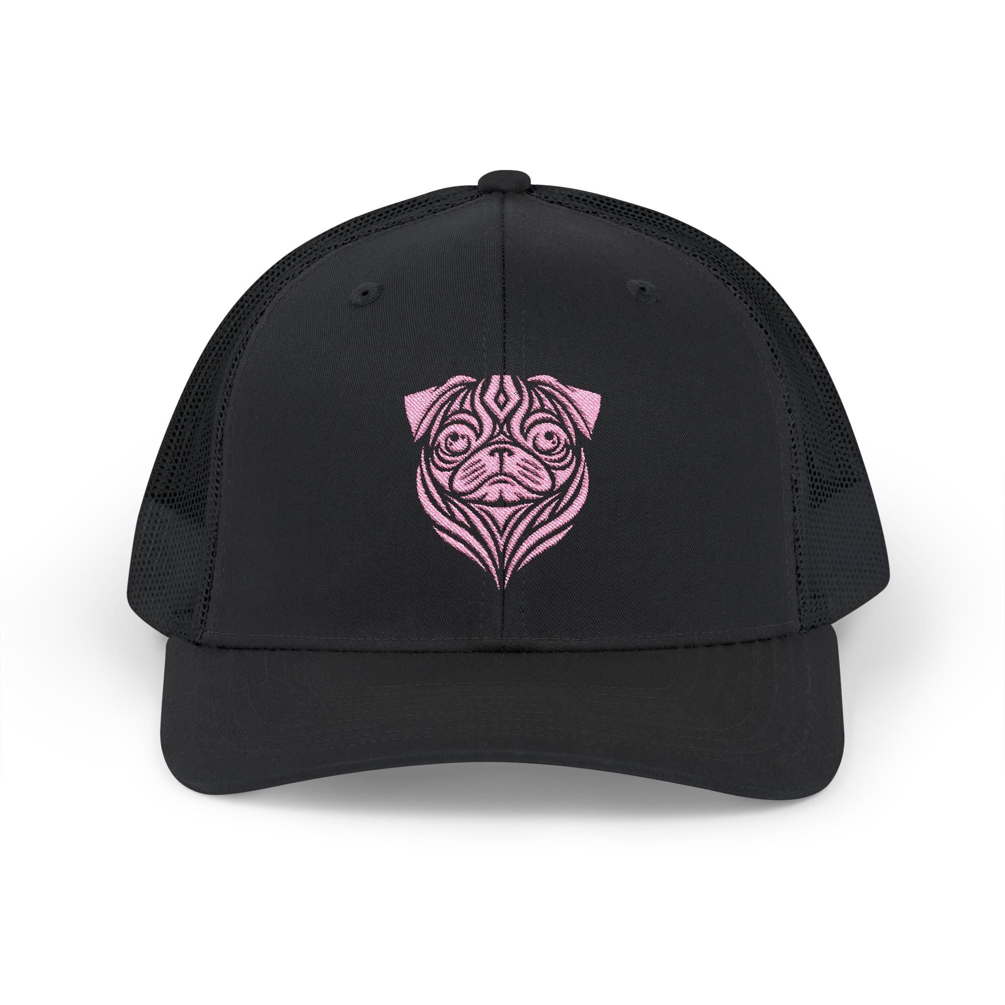 Pink Pug Tattoo Snapback Trucker Cap Black / One size - danirou