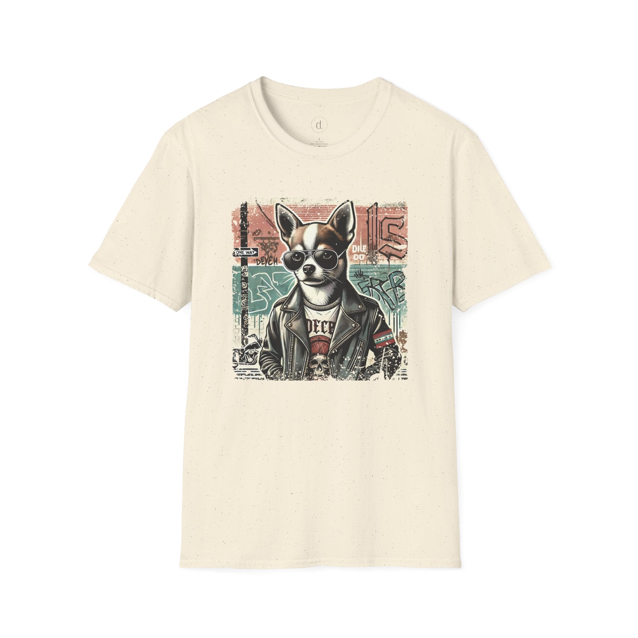 Rebel Chihuahua Softstyle T-Shirt Natural / S - danirou