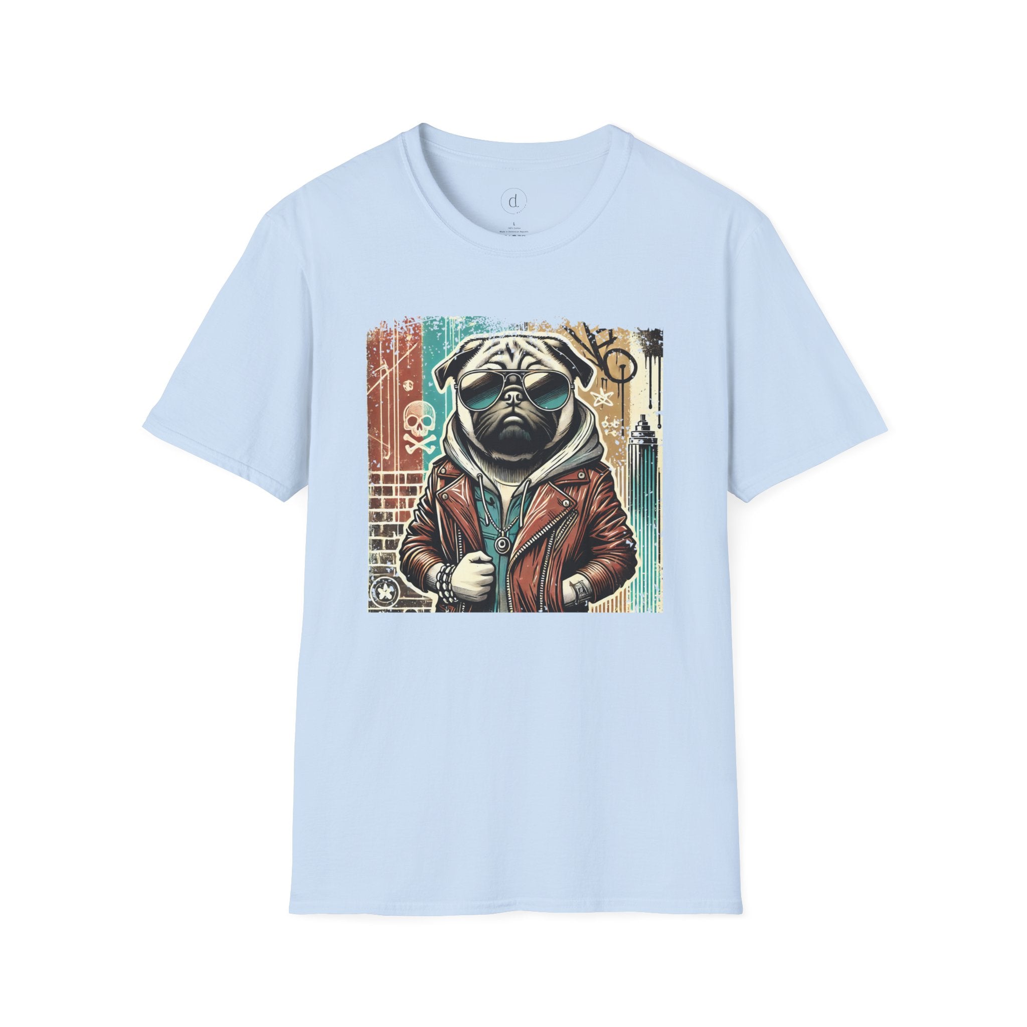 Cool Pug Softstyle T-Shirt Light Blue / S - danirou