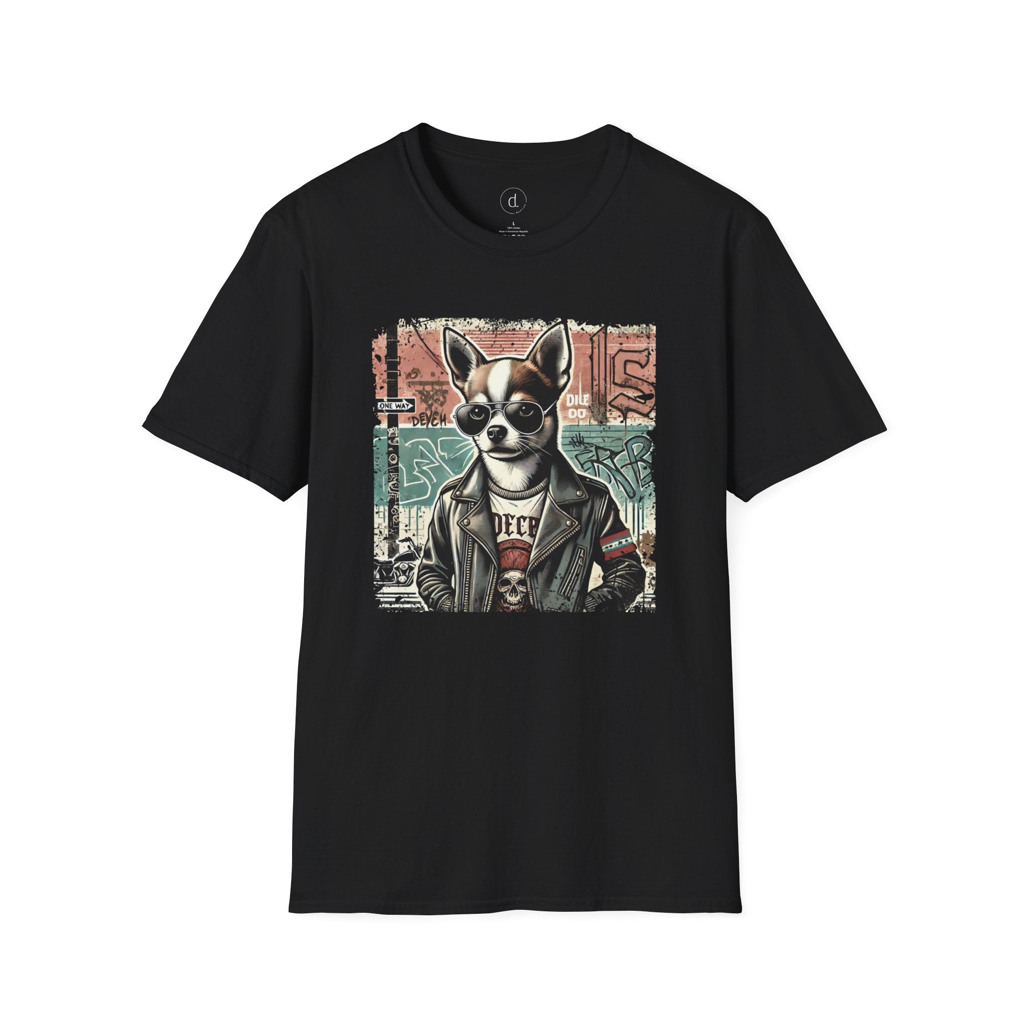 Rebel Chihuahua Softstyle T-Shirt Black / S - danirou