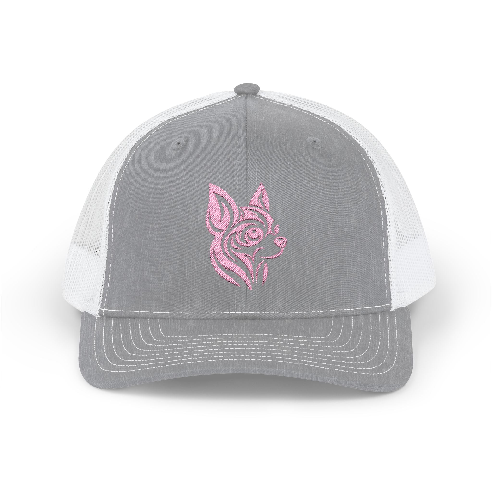 Pink Chihuahua Tattoo Snapback Trucker Cap Heather Grey / White / One size - danirou