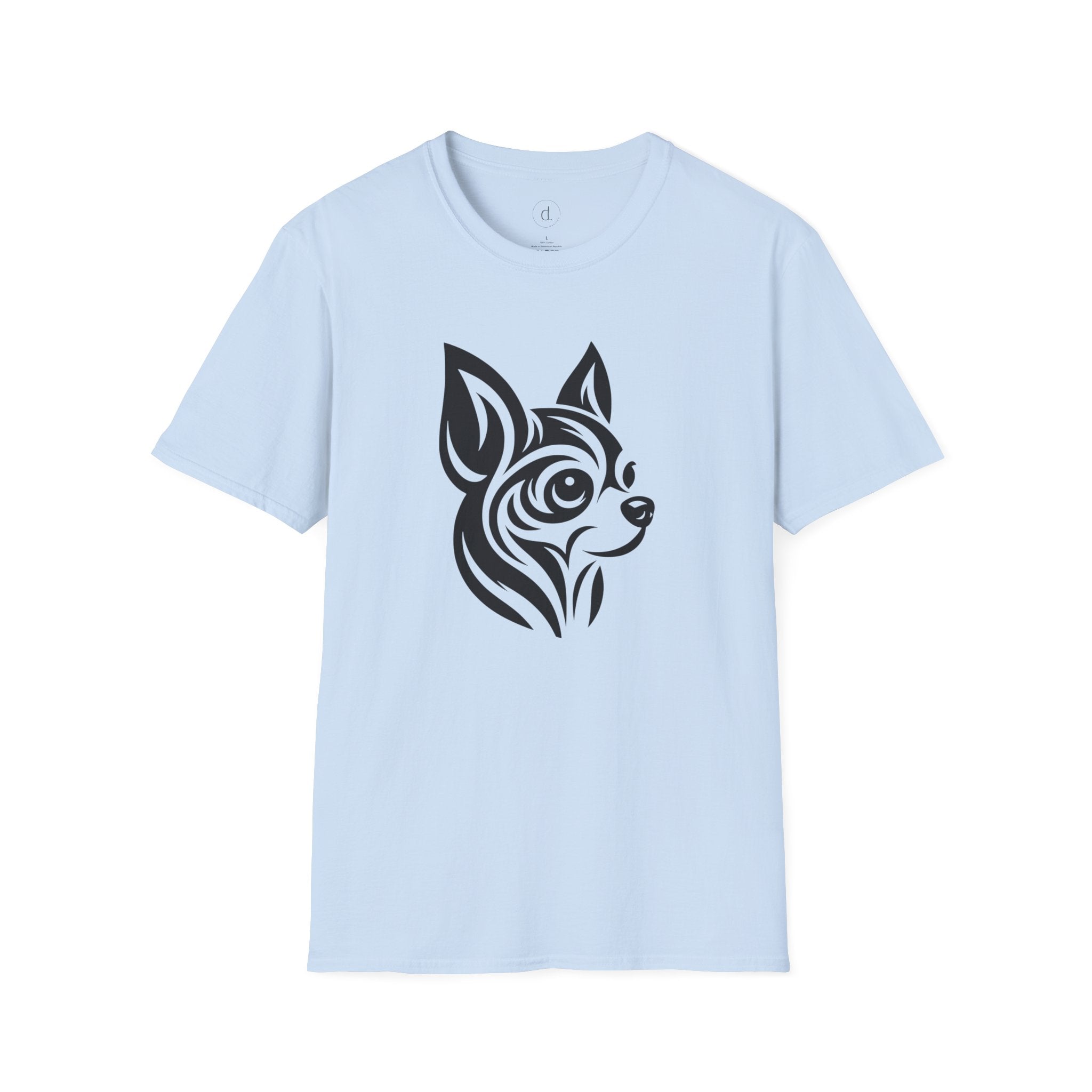 Tribal Chihuahua Softstyle T-Shirt Light Blue / S - danirou