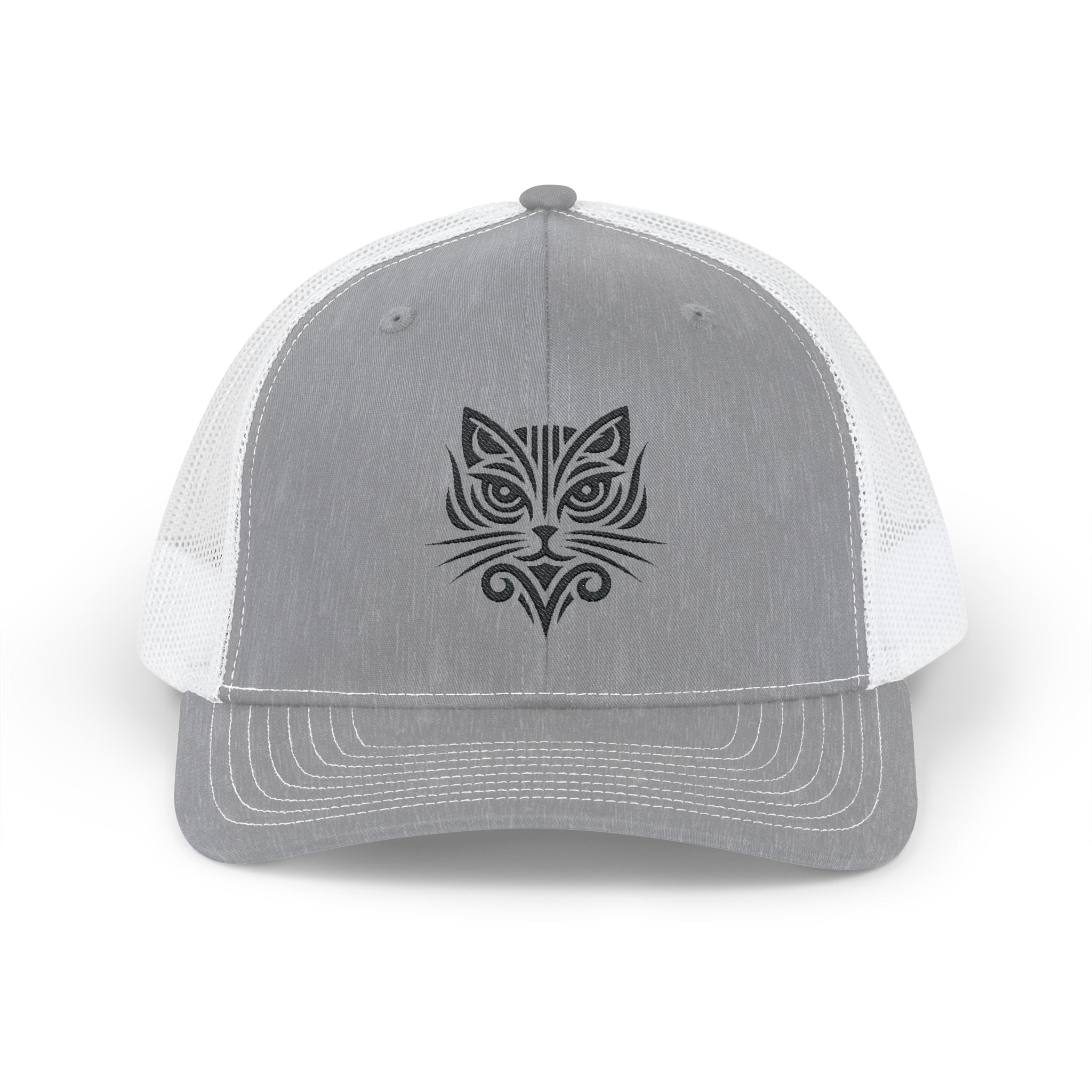 Cat Tattoo Snapback Trucker Cap Heather Grey / White / One size - danirou