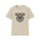 Tribal Style Pug Softstyle T-Shirt Sand / S - danirou