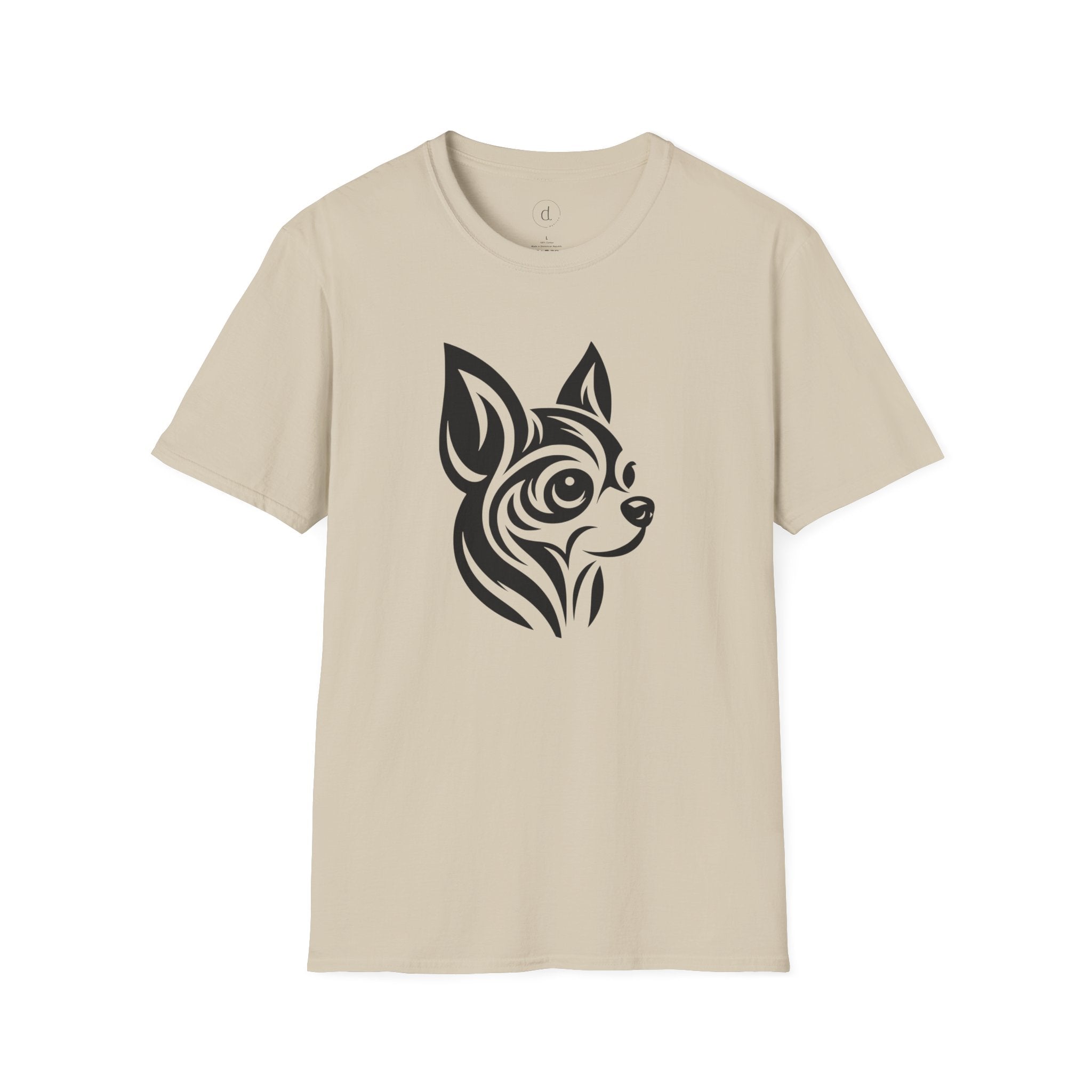 Tribal Chihuahua Softstyle T-Shirt Sand / S - danirou