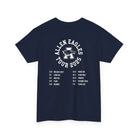 Navy blue t-shirt with 'Allen Eagles Tour 2025' text on a white background