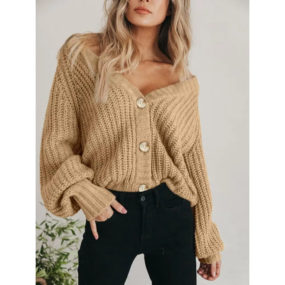 Button Up Long Sleeve Cardigan