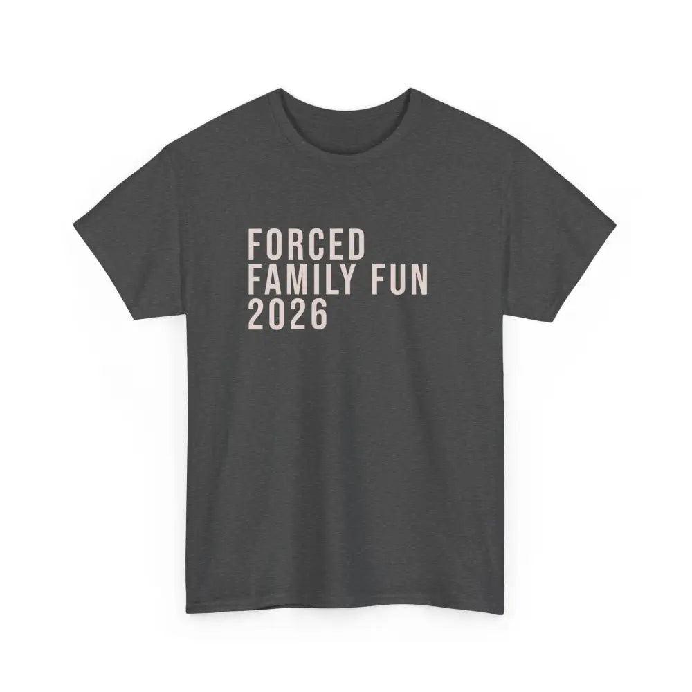 Custom Forced Family Fun Tee - Dark Heather / S - T-Shirt