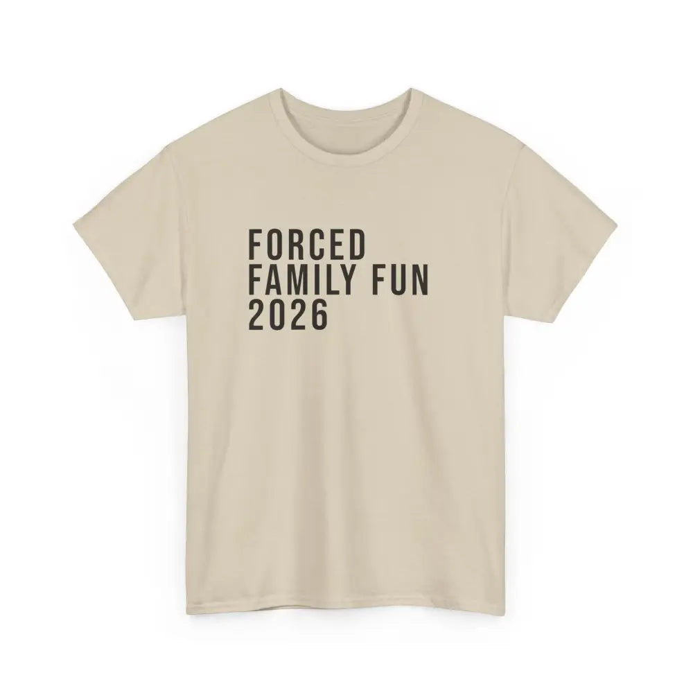 Custom Forced Family Fun Tee - Sand / S - T-Shirt