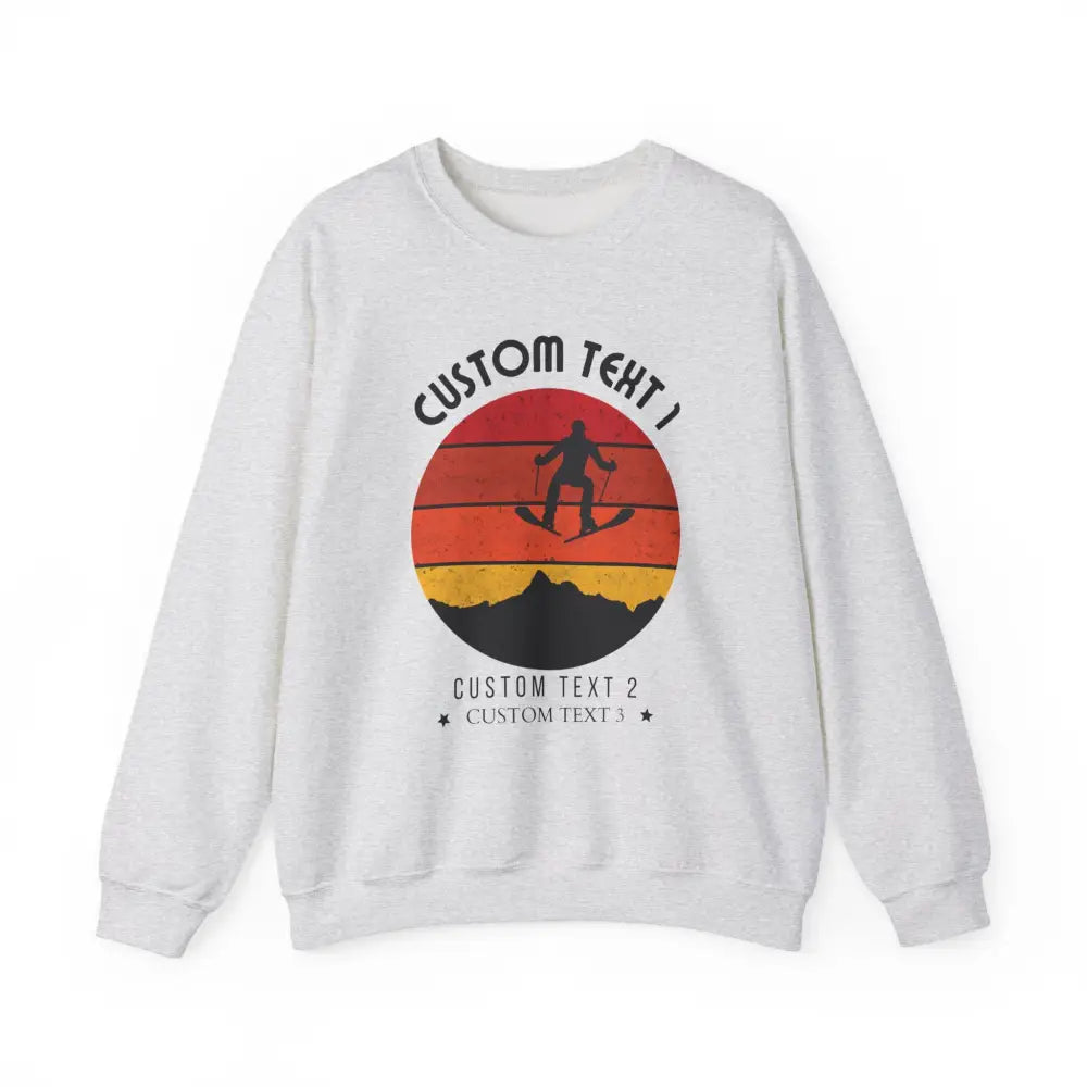 Custom Vintage Alpine Sunset Sweatshirt - Ash / S - Sweatshirt