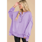 Exposed Seam Long Sleeve Sweatshirt - Sweatshirt