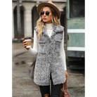 Full Size Button Down Collared Neck Vest - Black / S