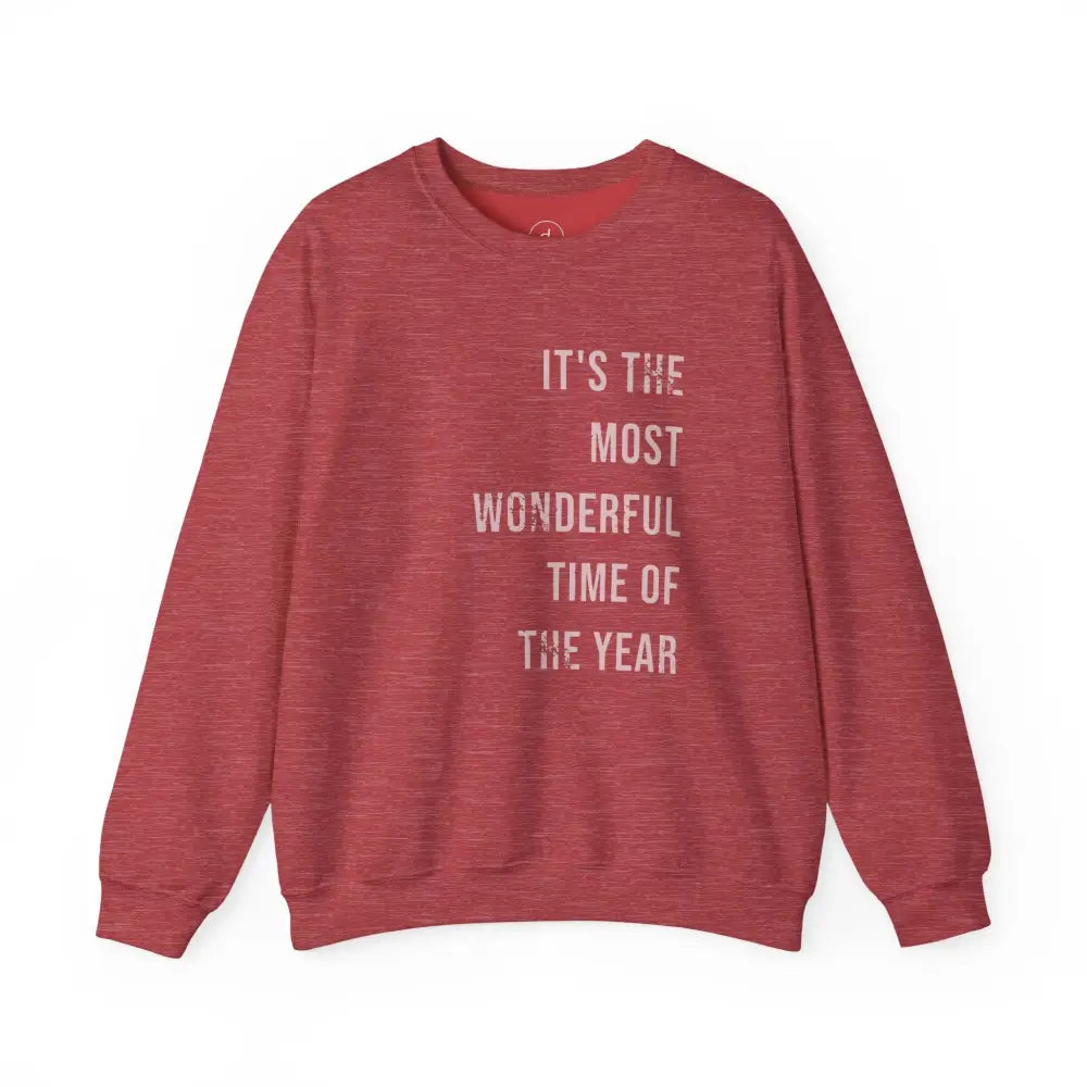 It’s the Most Wonderful Time of the Year Christmas Sweatshirt - Heather Scarlet Red / S - Sweatshirt