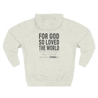 John 3:16 Three-Panel Fleece Hoodie - S / Oatmeal Heather - Hoodie