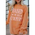 Letter Graphic Round Neck Long Sleeve Sweatshirt - Sherbet / S - Sweatshirt