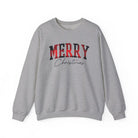 Merry Christmas Plaid Crewneck Sweatshirt - S / Sport Grey - Sweatshirt