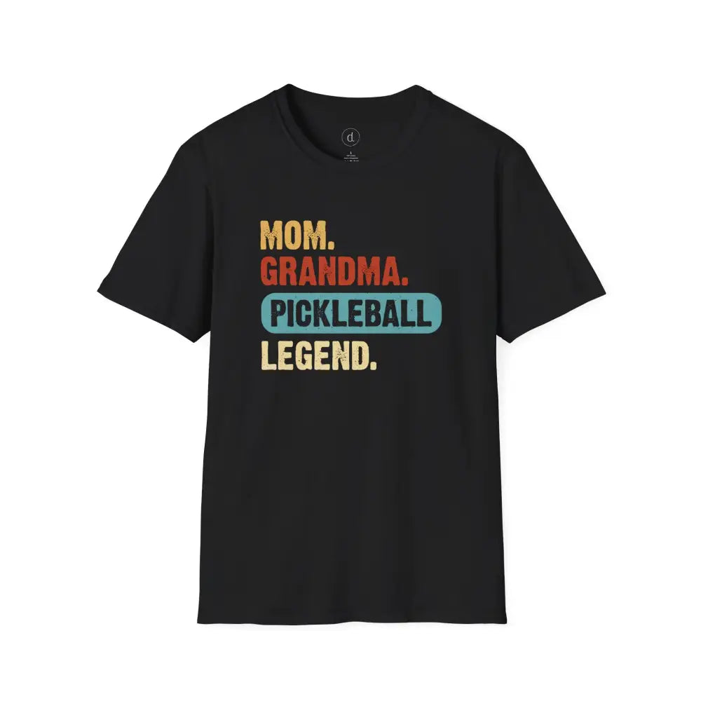Mom Grandma Pickleball Legend Softstyle T-Shirt - Black / S - T-Shirt