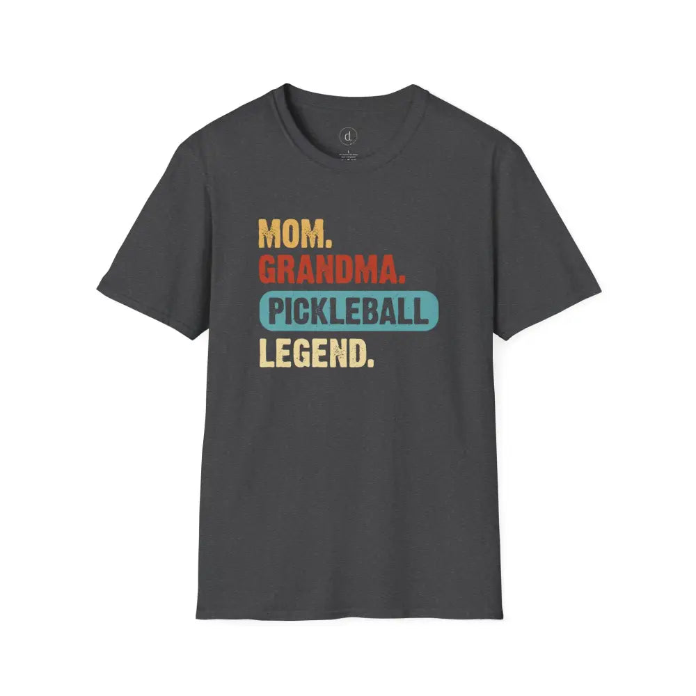 Mom Grandma Pickleball Legend Softstyle T-Shirt - Dark Heather / S - T-Shirt