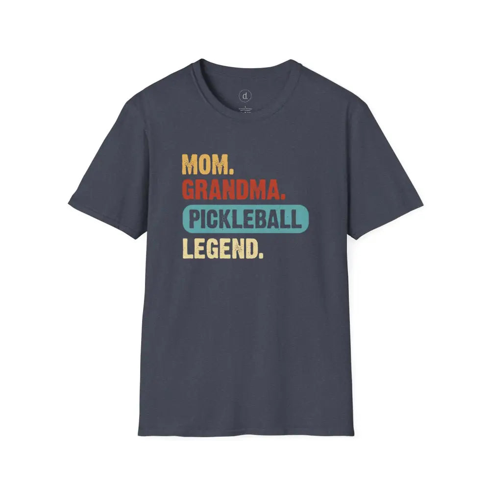 Mom Grandma Pickleball Legend Softstyle T-Shirt - Heather Navy / S - T-Shirt