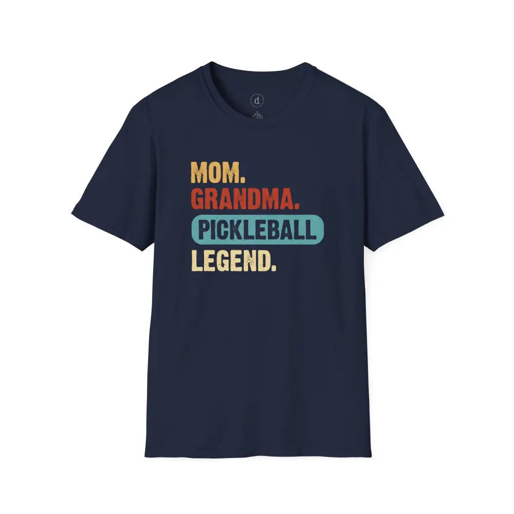 Mom Grandma Pickleball Legend Softstyle T-Shirt - Navy / S - T-Shirt