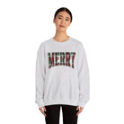 Plaid Varsity Merry Christmas Sweatshirt - Sweatshirt