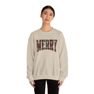 Plaid Varsity Merry Christmas Sweatshirt - Sweatshirt