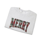 Plaid Varsity Merry Christmas Sweatshirt - Sweatshirt
