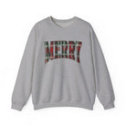 Plaid Varsity Merry Christmas Sweatshirt - Sport Grey / S - Sweatshirt