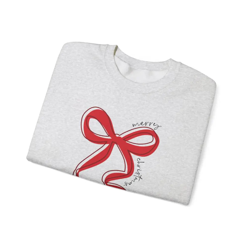 Red Bow Merry Christmas Sweatshirt - Sweatshirt