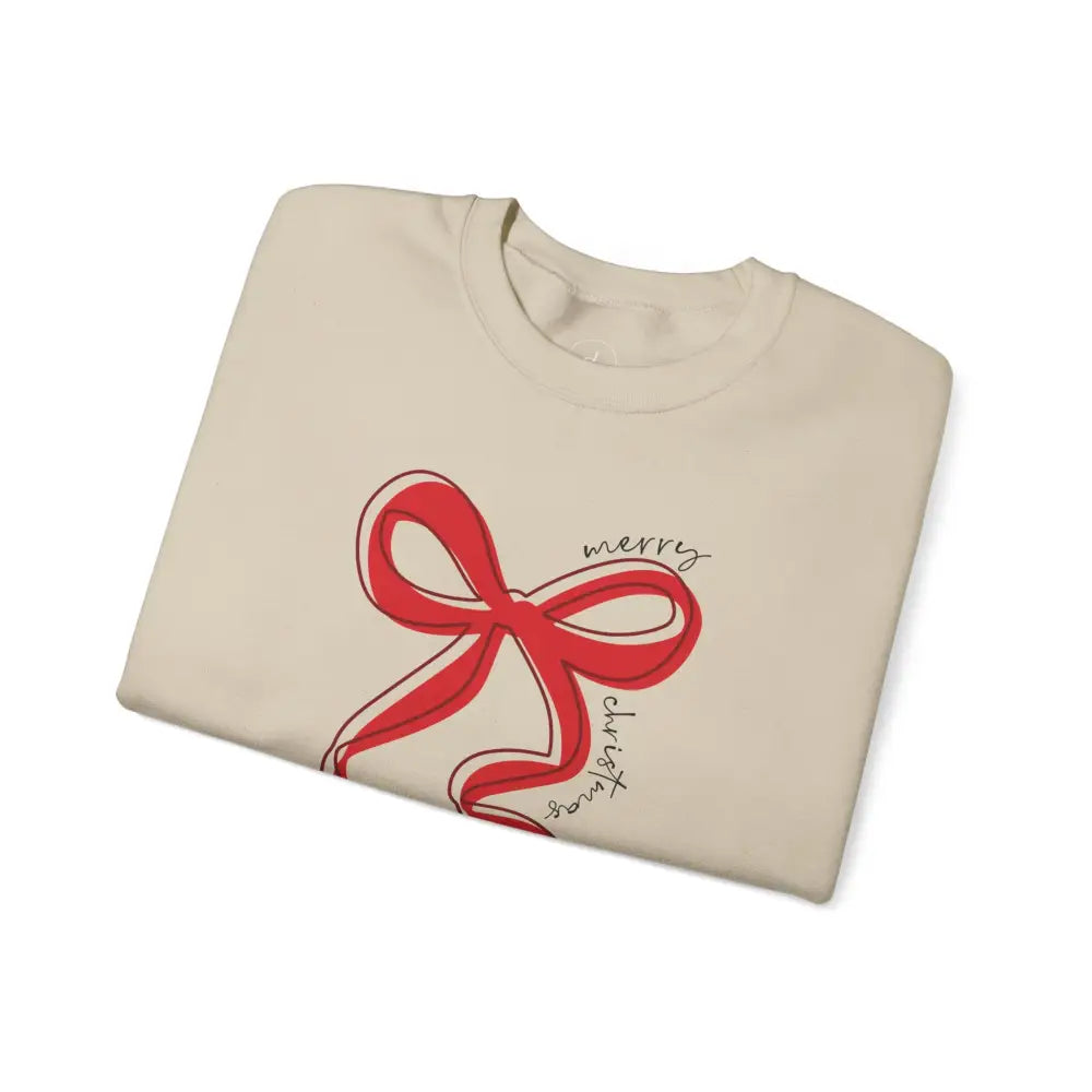 Red Bow Merry Christmas Sweatshirt - Sweatshirt