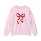 Red Bow Merry Christmas Sweatshirt - Light Pink / S - Sweatshirt