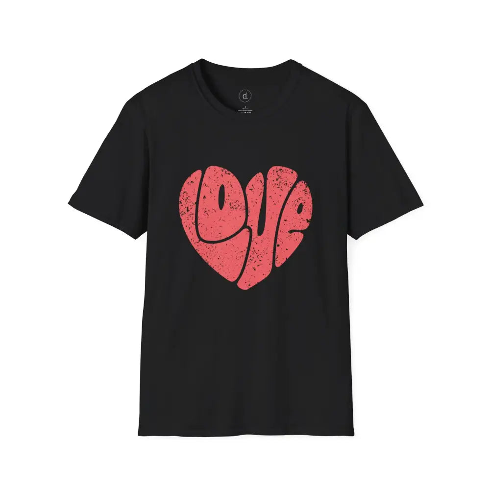 Retro Love Softstyle T-Shirt - Black / S - T-Shirt