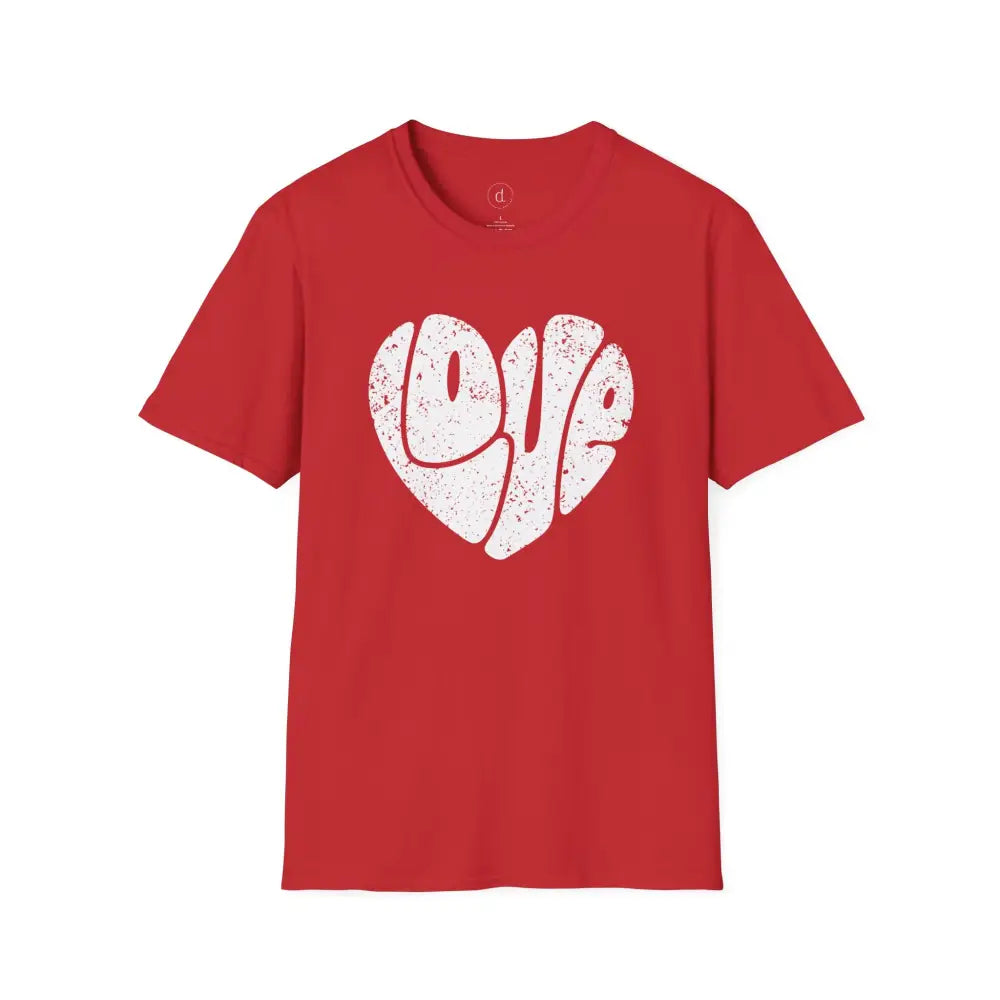Retro Love Softstyle T-Shirt - Red / S - T-Shirt