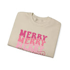 Retro Pink Merry Christmas Sweatshirt - Sweatshirt