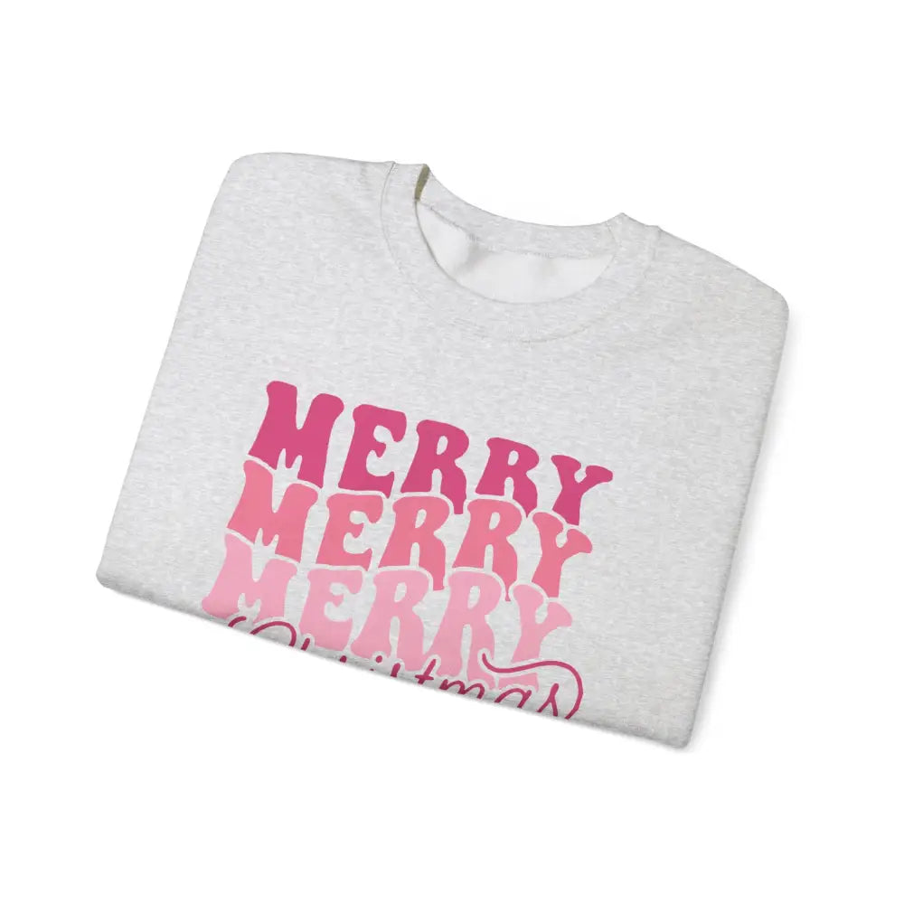 Retro Pink Merry Christmas Sweatshirt - Sweatshirt