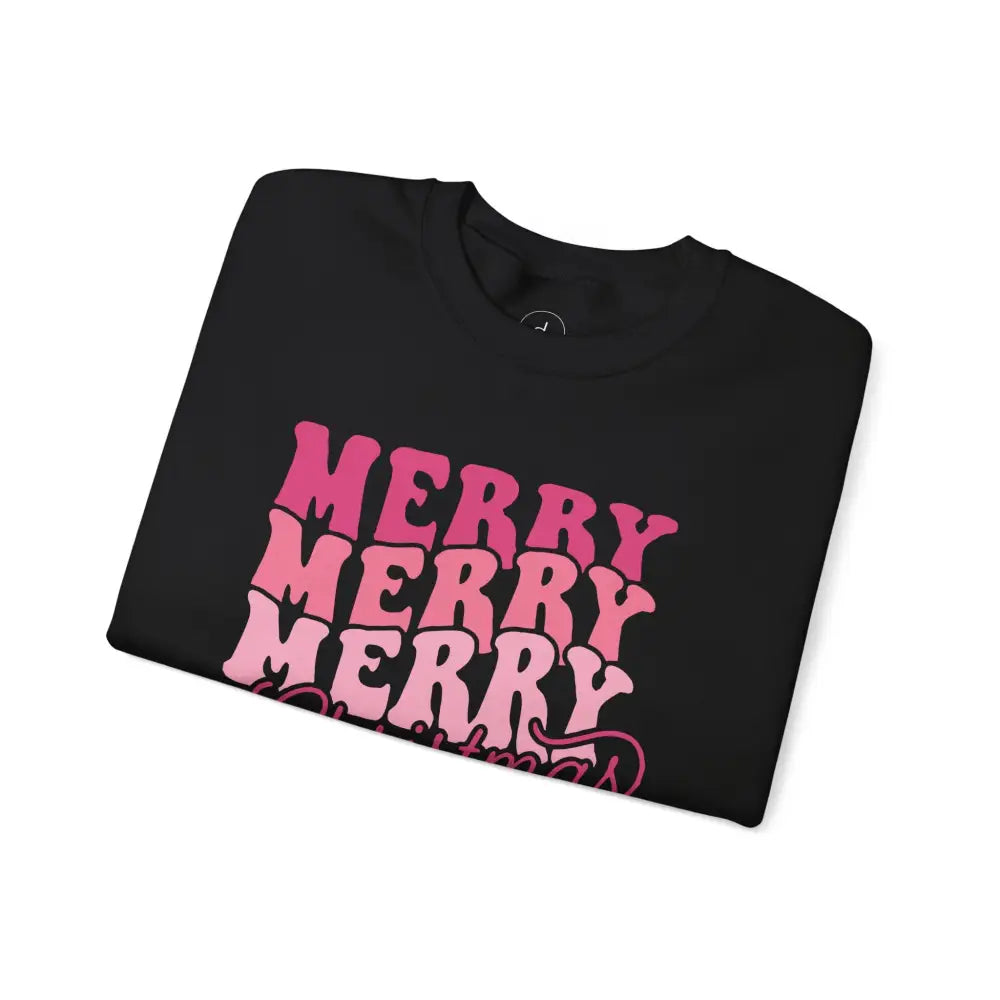 Retro Pink Merry Christmas Sweatshirt - Sweatshirt