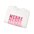 Retro Pink Merry Christmas Sweatshirt - Sweatshirt
