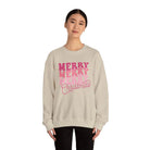 Retro Pink Merry Christmas Sweatshirt - Sweatshirt