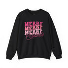 Retro Pink Merry Christmas Sweatshirt - Black / S - Sweatshirt