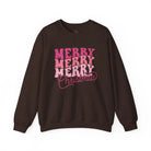 Retro Pink Merry Christmas Sweatshirt - Dark Chocolate / S - Sweatshirt